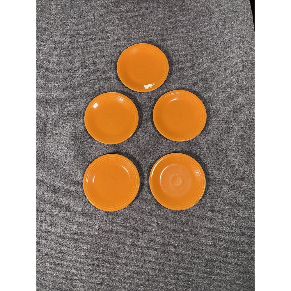 Fiestaware Homer Laughlin 7" Salad Small Plates Orange Set of‎ 5 Fiesta